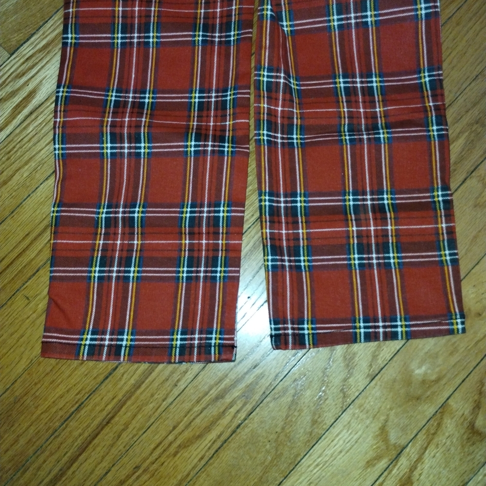 Royal Bones By Daang Goodman Hot Topic Plaid Punk Pants 32 Red S2012 Nwot - Picture 8 of 10
